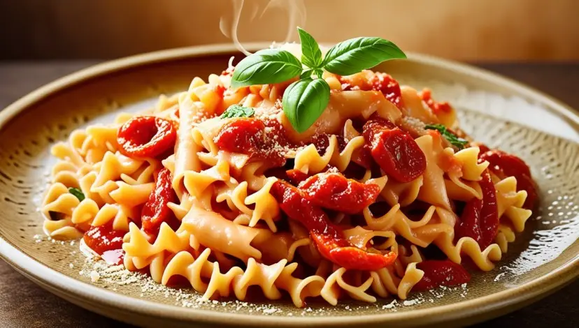 Mafaldine with Tomato Basil Sauce